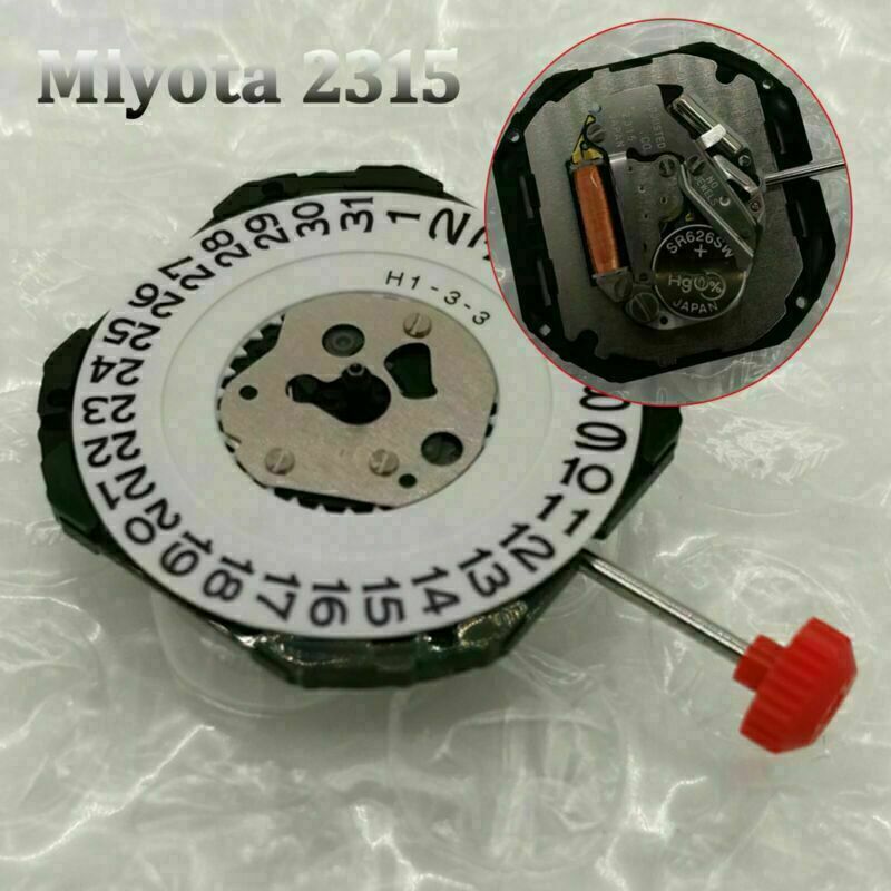 For Miyota 2315 Quartz Movement Date at 3' W/ Battery Watch