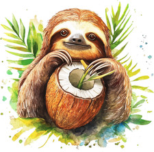 Wall decal sticker sloth wall sticker 18 x 18 cm large