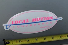 LOCAL MOTION Hawaii Clear Pink Blue Surfboards 80's LM2 Vintage Surfing STICKER
