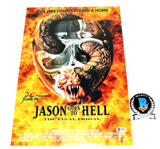 RICHARD GANT SIGNED JASON GOES TO HELL 12x18 MOVIE POSTER BECKETT COA BAS PROOF