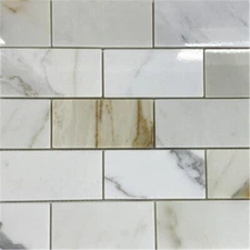 G64XP Calacatta Gold Calcutta Marble 2x4 Brick Subway Mosaic Tile Polished