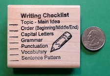 Writing Checklist/Pencil Teacher's Writing Rubber Stamp