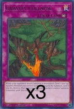 3X Yugioh Gravity Collapse VASM-EN030 Rare 1st Edition NM