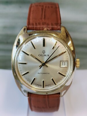 OLMA 17 JEWELS AUTOMATIC SILVER DIAL 08333 SWISS MEN'S FULLY