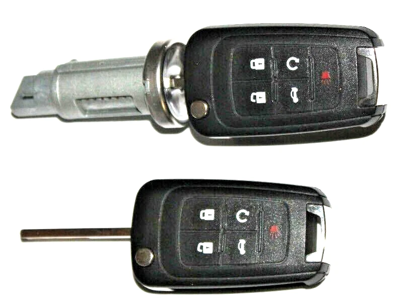 Juego de interruptores de cilindro de encendido/bloqueo de puerta para GM CON 2 llaves remotas abatibles 5912545 5B. Foto 3 de 4