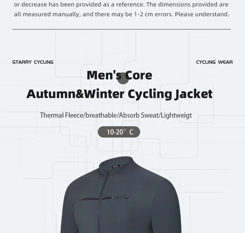 Hombres Chaquetas de Ciclismo Térmicas Polar Ciclismo Jersey Invierno Carretera Bicicleta Ropa MTB Foto 3 de 4