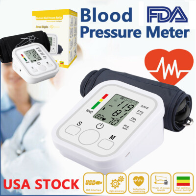 #ad Automatic Upper Arm Blood Pressure Monitor Pulse Meter BP Machine Voice Talking $11.99