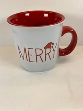 F.A.O. Schwarz MERRY White Red Large Christmas Mug