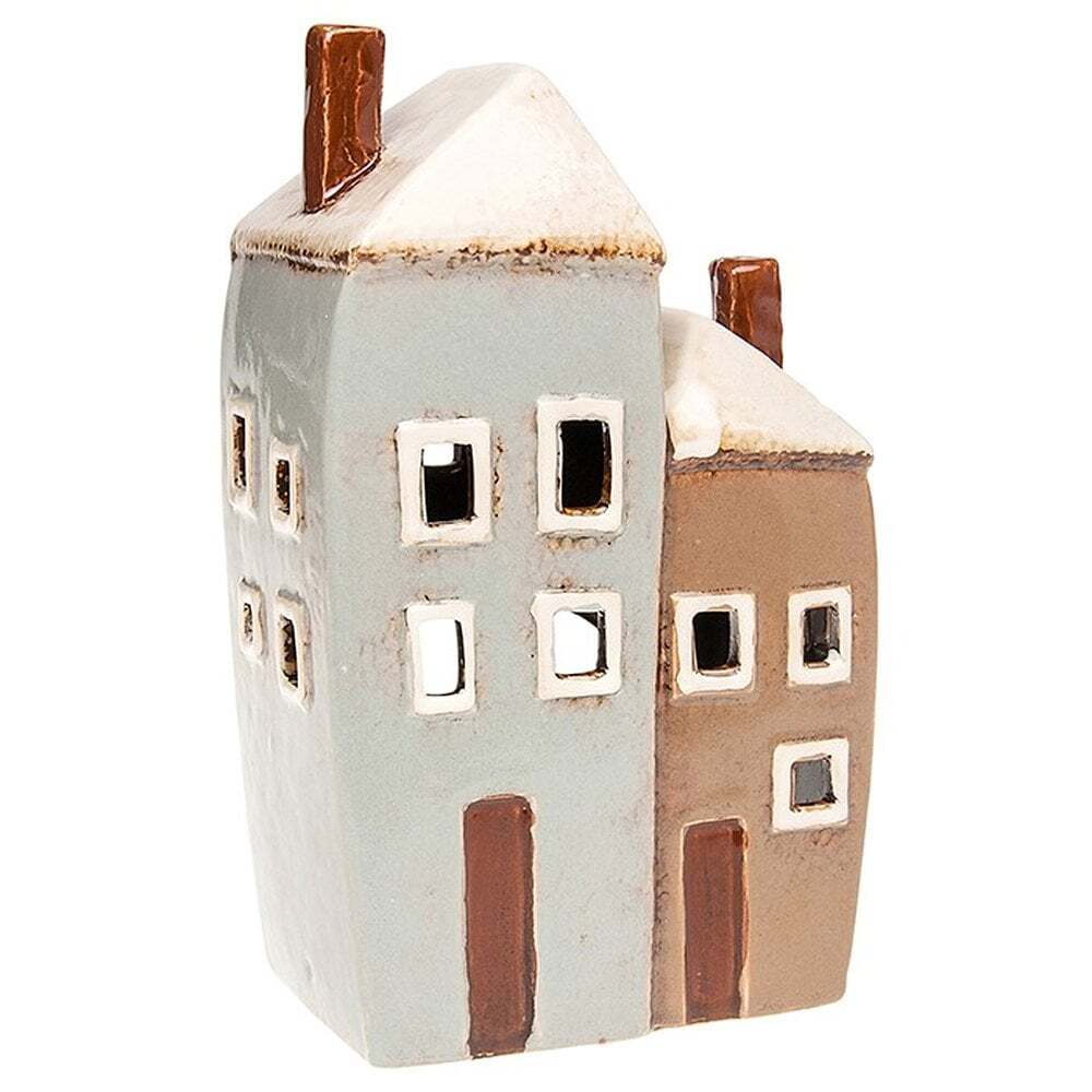 Joe Davies Village Pottery 2 Houses Ceramic Tealight Candle Holder