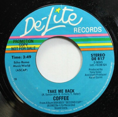 Soul Promo 45 Coffee - Take Me Back / Take Me Back On De-Lite Records