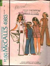 4983 Vintage McCalls SEWING Pattern Girls 1970s Jumpsuit Casual Playclothes 10