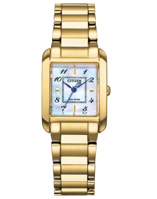 Citizen L Eco-Drive EW5602-81D Mother Of Pearl Analog Gold Tone