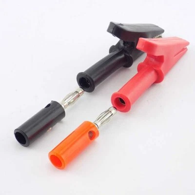 Insulated Crocodile Clip Test Vehicle Battery Alligator Clamp + 4mm Banana Plug