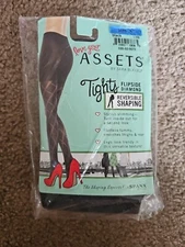 Spanx Love Your Assets Flip Side Diamond Reversible Shaping Tights Black Size 4