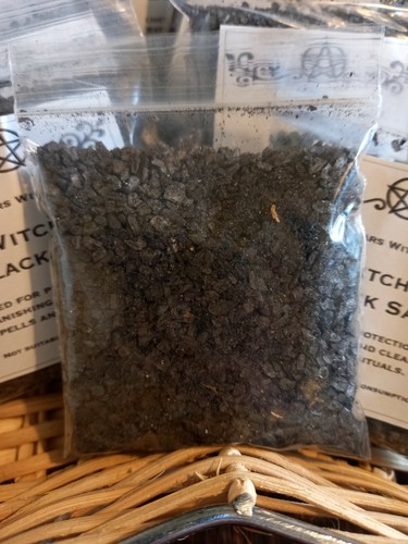 WITCH'S BLACK SALT. Witchcraft, wiccan, pagan, protection, banishing... - Picture 2 of 3