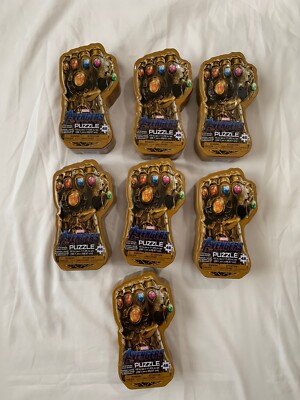 Lot 7 Marvel Avengers Infinity Gauntlet 48 Piece Jigsaw Puzzle Metal Tin Green