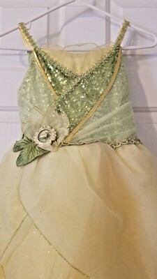 princess tiana dress size 7 8 The Frog Princess Tiana Inspired Tutu Dress Cosplay Costume Pageant Ball Gown Birthday Party Halloween Sparkly Dressing Up Lime Green Yellow
