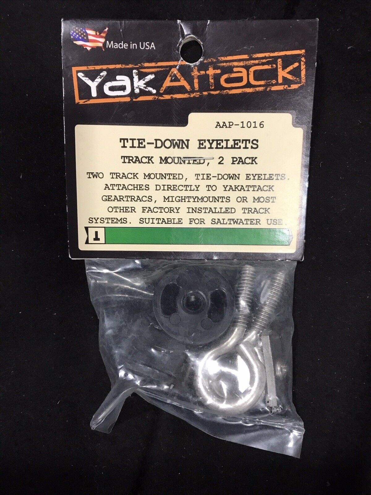 YakAttack Tie Down Eyelets Track Mounted Black Kayak AAP-1016
