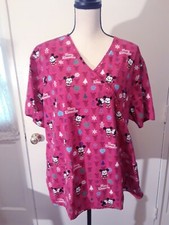Merry Kiss Mouse Cuties 2xl Red Scrubs top