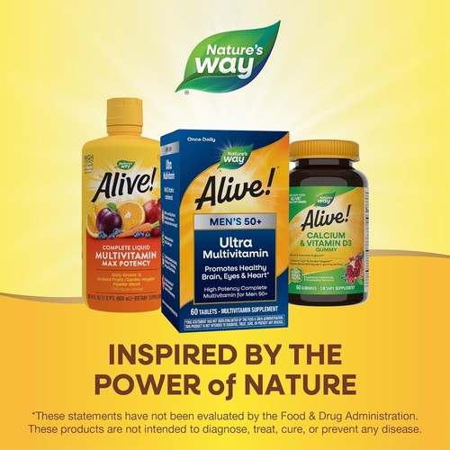 Nature's Way Alive! Men’s 50+ Daily Ultra Multivitamin: High Potency Formula 2X - Picture 6 of 8