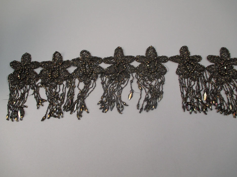 Antique Victorian Beaded Applique trim - Image 2 of 4