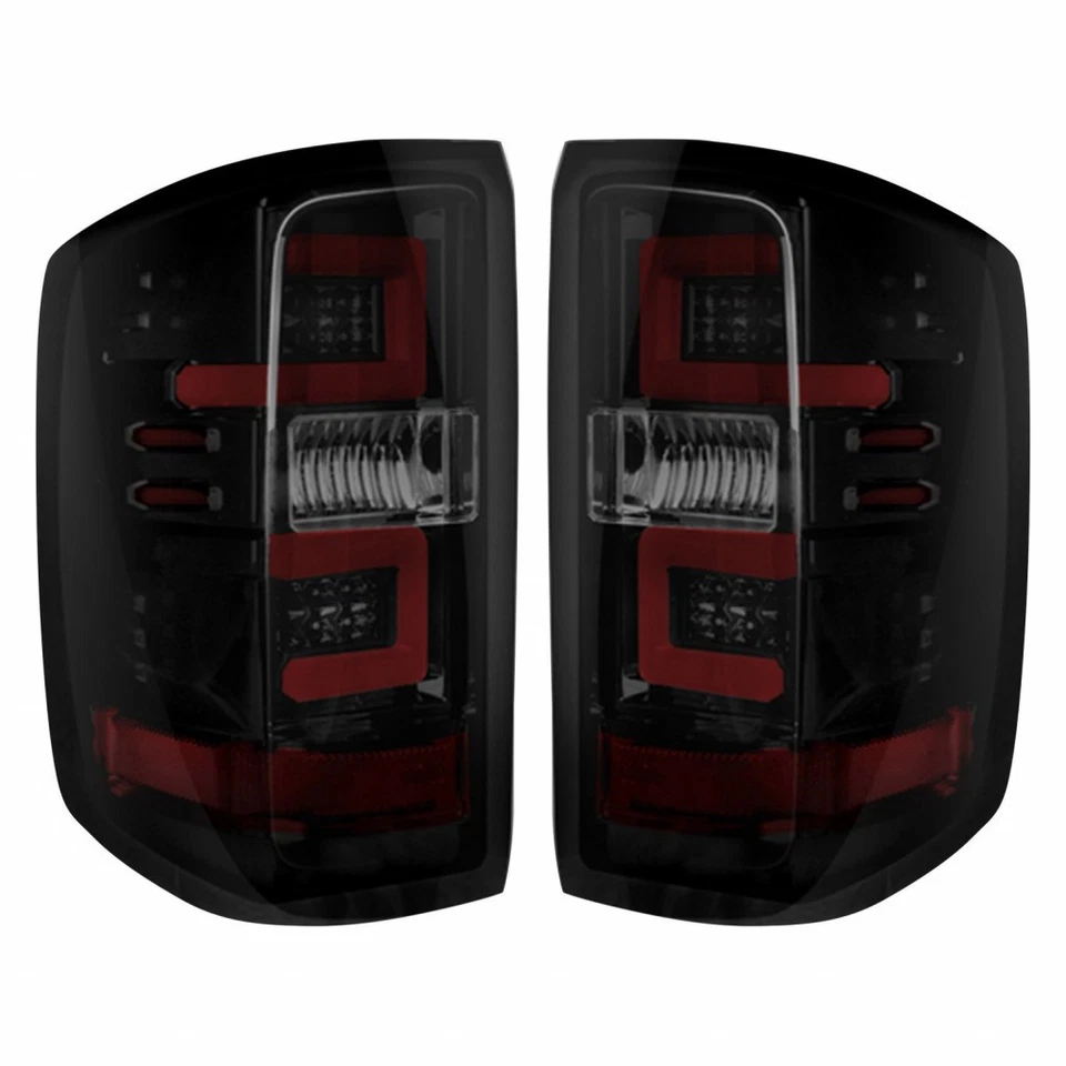 Luces traseras de reconocimiento para Chevy Silverado 1500/2500/3500 2014-2019 lente ahumada OLED Foto 2 de 4