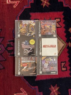 Playstation PS1 Video Game Lot Resident Evil Metal Gear Solid Lethal Enforcers