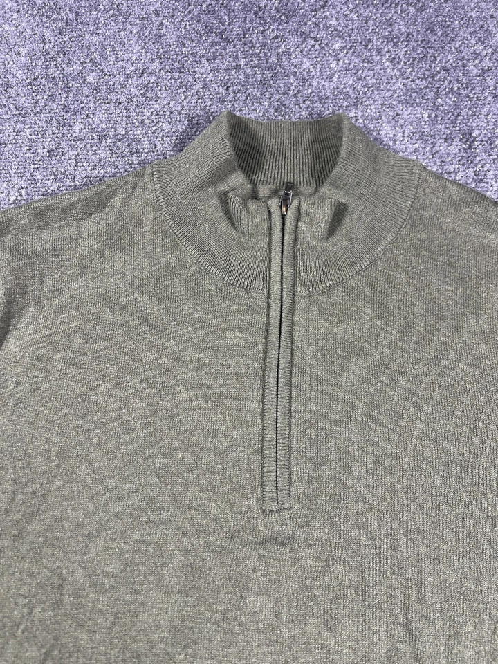 LL Bean Sweater Mens 2XL Green Half Zip Pullover Cotton Cashmere Outdoor Casual - Image 4 of 4