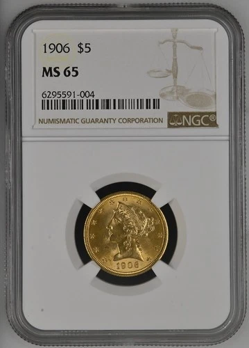 1906 $5 Liberty Head Gold Coin NGC MS 65 – Rare Collectible