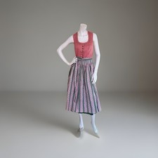 Hofer Dirndl Gr. 42 Leinen Altrosa & Grün mit Schürze – klassisch edel