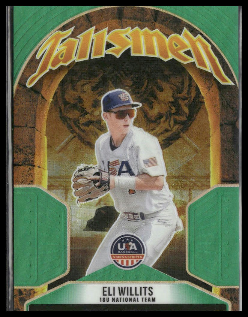 2026 Panini Stars & Stripes USA Baseball #7 Eli Willits Talisman Green (i20526)