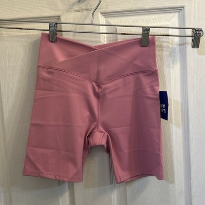 JoyLab Cross Waist Biker Shorts Orchid Pink XS Moisture Wicking High Rise NWT