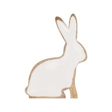 Boston International White Wood Bunny Tray,  Large (MGB25081)