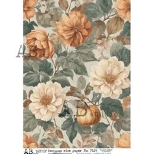 Fall Floral #2 | A4 Rice Paper | Paper for Decoupage | AB Studios