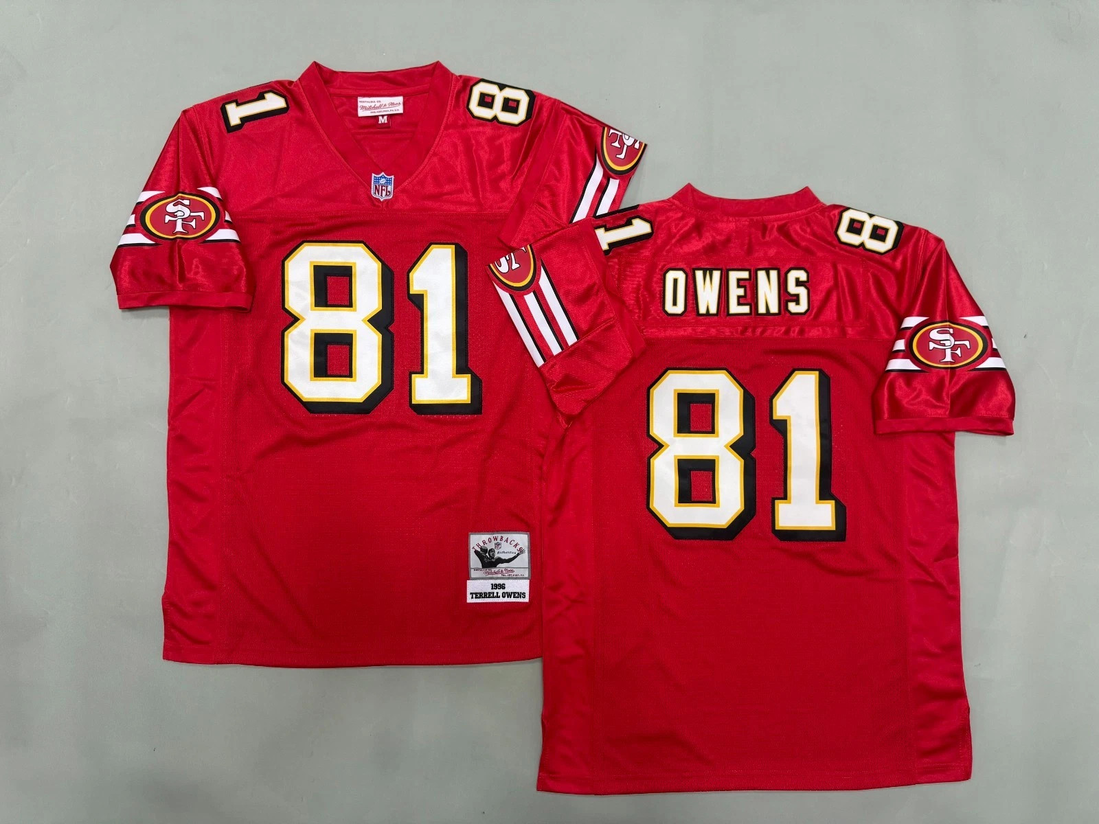 Terrell Owens #81 San Francisco 49ers Throwback NFL Jersey NWT Sewn M-3XL