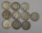 (10) US Barber Silver Halves 50c Nice Lot Ave Circ.