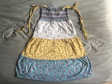 Love Shack Fancy tiered mini dress floral pattern w/tie-straps