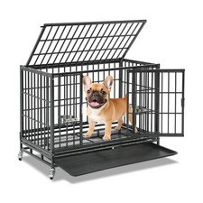 Homey Pet 37 inch Stackable Heavy Duty Dog Crate, Indestructible Escape Proof...