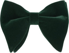 Velvet Pre-tied Adjustable Bow Tie for Men Oversize Formal Solid Tuxedo Bowtie
