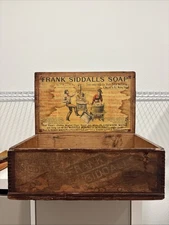 c1890 Vintage Frank Siddall's Advertising General Store Display Wood Soap Box