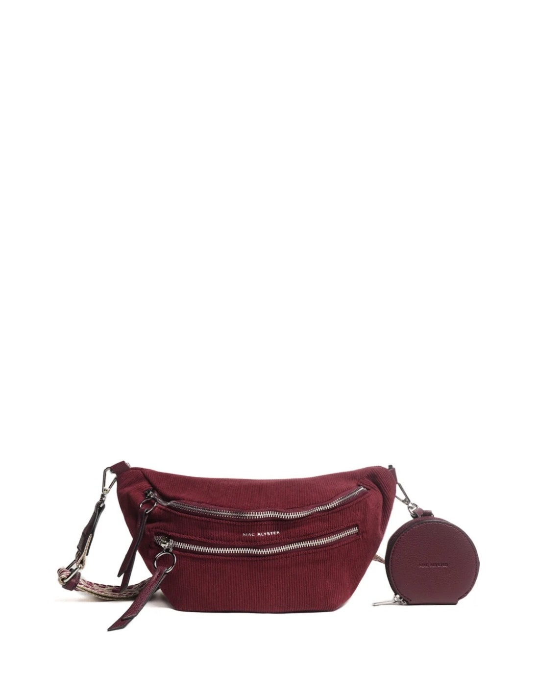 Sac banane Mac Alyster 66511 bordeaux avec sangle réglable 26,5x15x9 cm