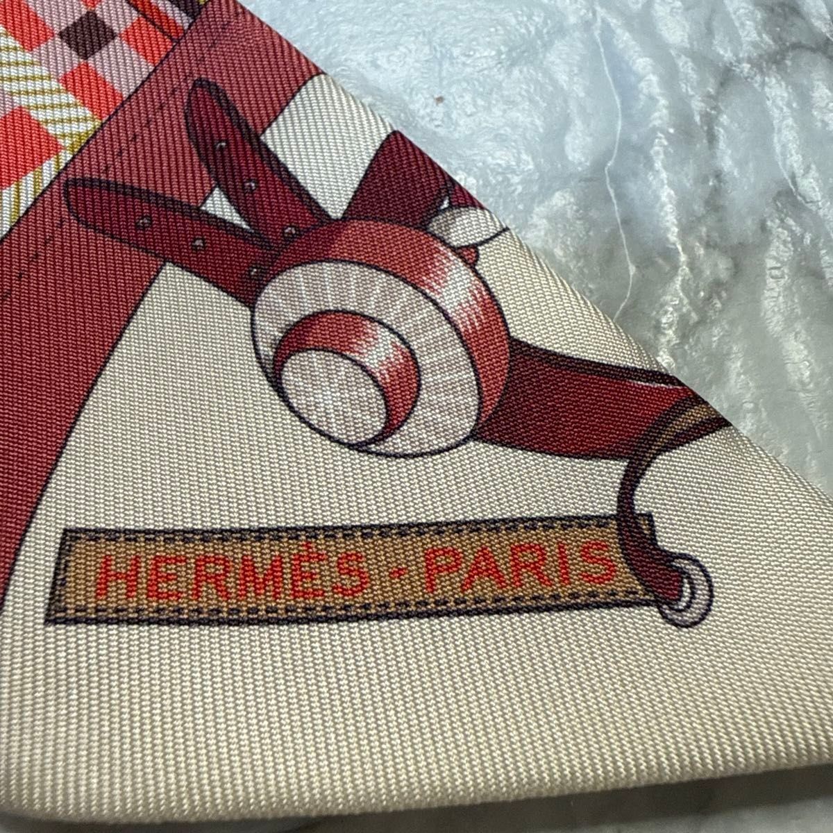 Hermès Reversible Carriage Pattern Twilly Greenad… - image 4