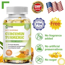 Turmeric and Curcumin Capsules for Anti inflammatory Anti oxidative Pain Relief