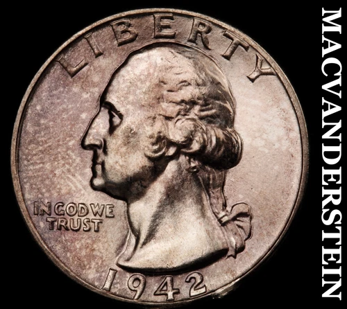 1942 Washington Quarter- Lustrous Choice Gem Brilliant Uncirculated #i6245