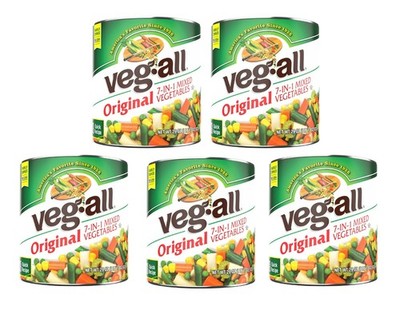 5 Pack Veg-All Original Mixed Vegetables Size 29 oz Cans Gluten Free Kosher Cans
