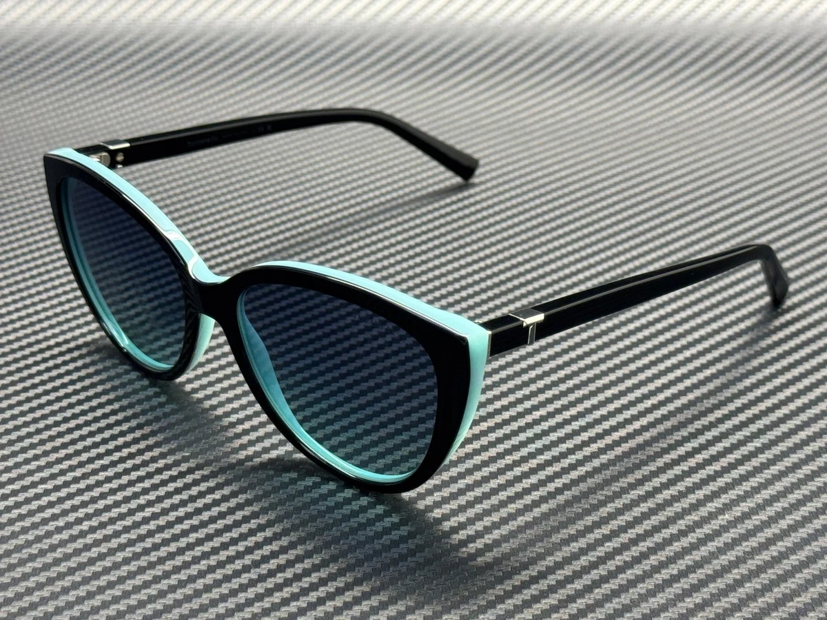Tiffany & Co Atlas TF4094-B Cat Eye Sunglasses Black Tiffany Blue Polarized 59 Tiffany & Co. - Cat Eye Sunglasses - Black Silver Blue  main image 2