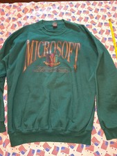 Vintage 1990s Cross Creek Dark Green Microsoft Crewneck Mens XL Excellent Cond