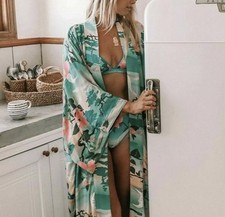 Turquoise Bohemian Kimono Cover-up
