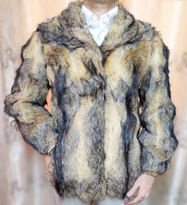 1970s Vintage Luxury genuine smokey golden silver fox fur jacket S 7 36