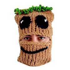 Handcrochet Halloween Hat Adult Novelty Tree Man Hat Women Men Hooded Hat